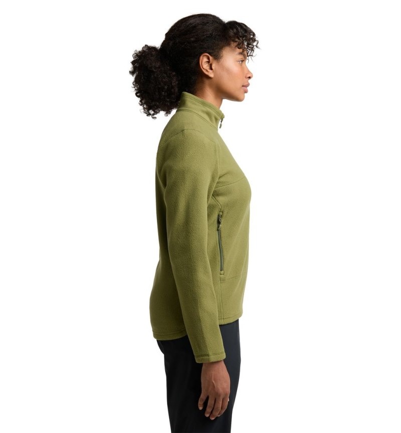 Women's Haglöfs Buteo Mid Jacket Fleece Jackets Olive Green Canada | UG42-323