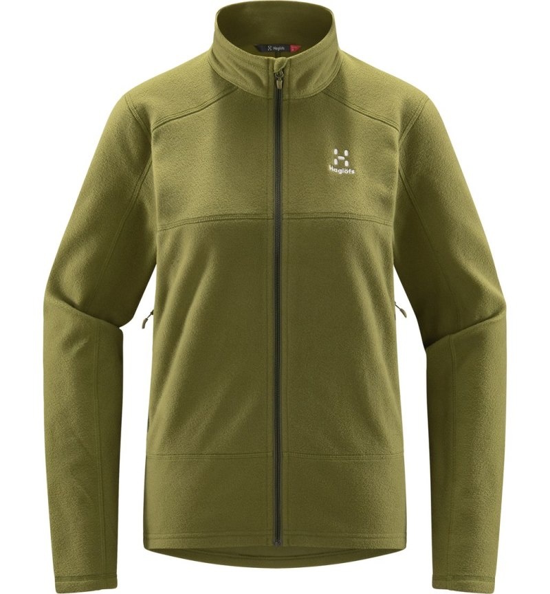 Women's Haglöfs Buteo Mid Jacket Fleece Jackets Olive Green Canada | UG42-323