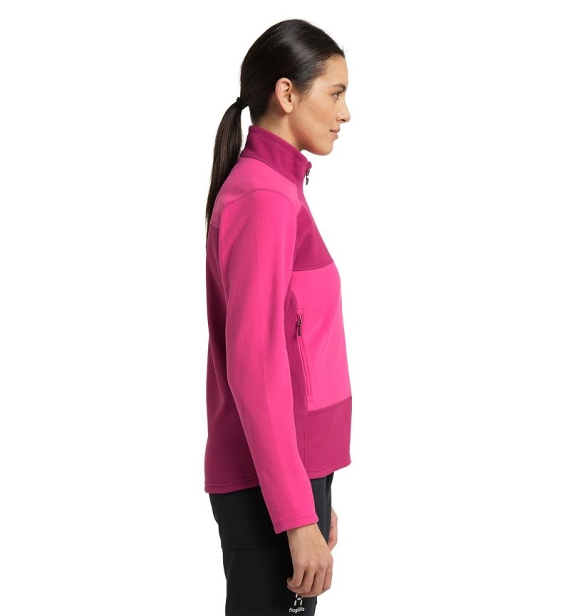 Women's Haglöfs Buteo Mid Jacket Fleece Jackets Pink / Deep Pink Canada | KX69-950