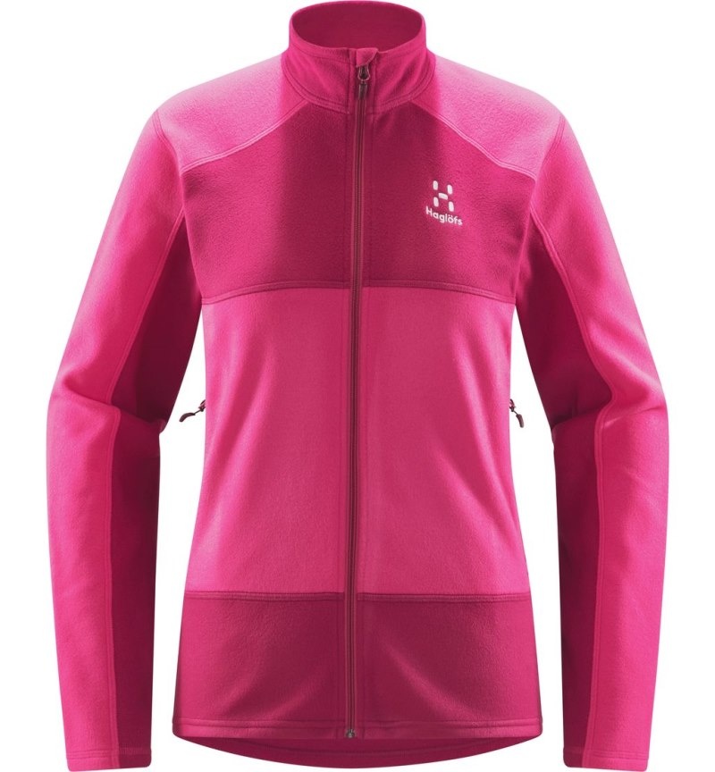 Women's Haglöfs Buteo Mid Jacket Fleece Jackets Pink / Deep Pink Canada | KX69-950