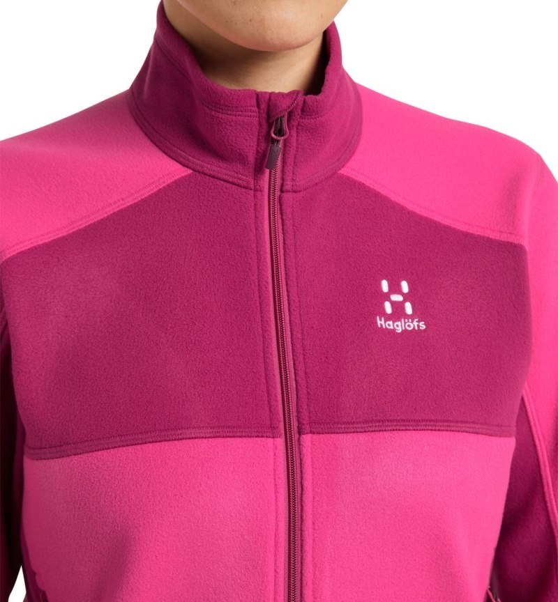 Women's Haglöfs Buteo Mid Jacket Fleece Jackets Pink / Deep Pink Canada | KX69-950