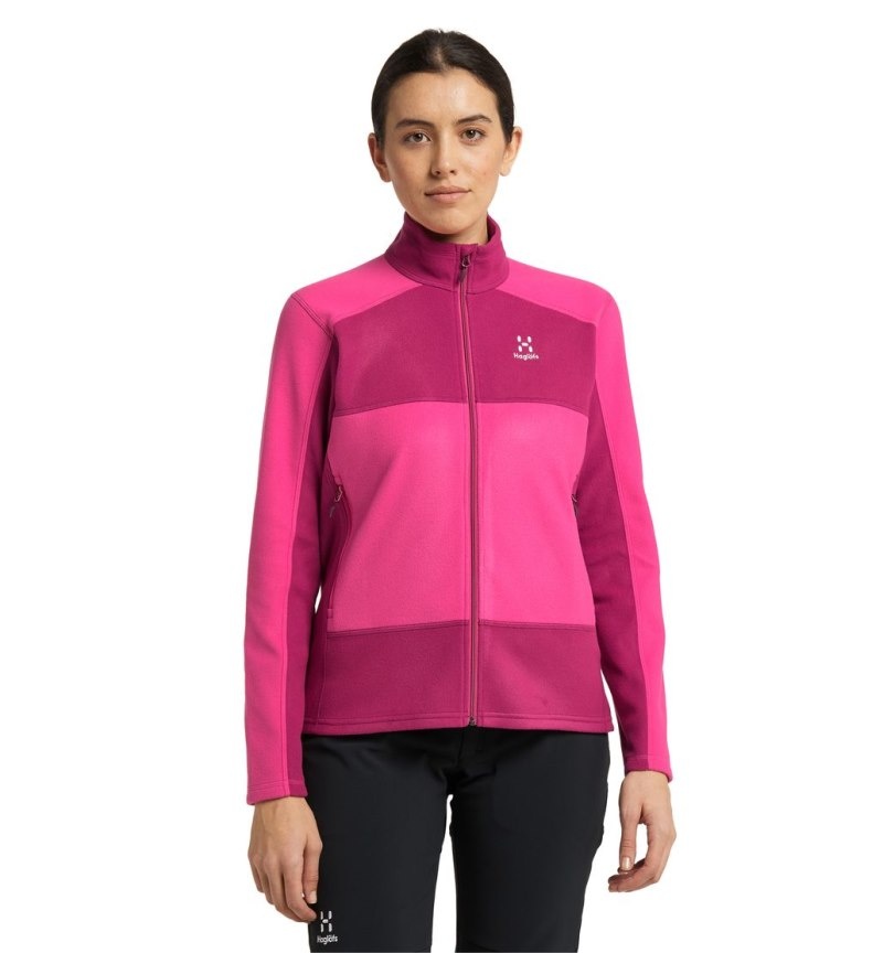 Women\'s Haglöfs Buteo Mid Jacket Fleece Jackets Pink / Deep Pink Canada | KX69-950