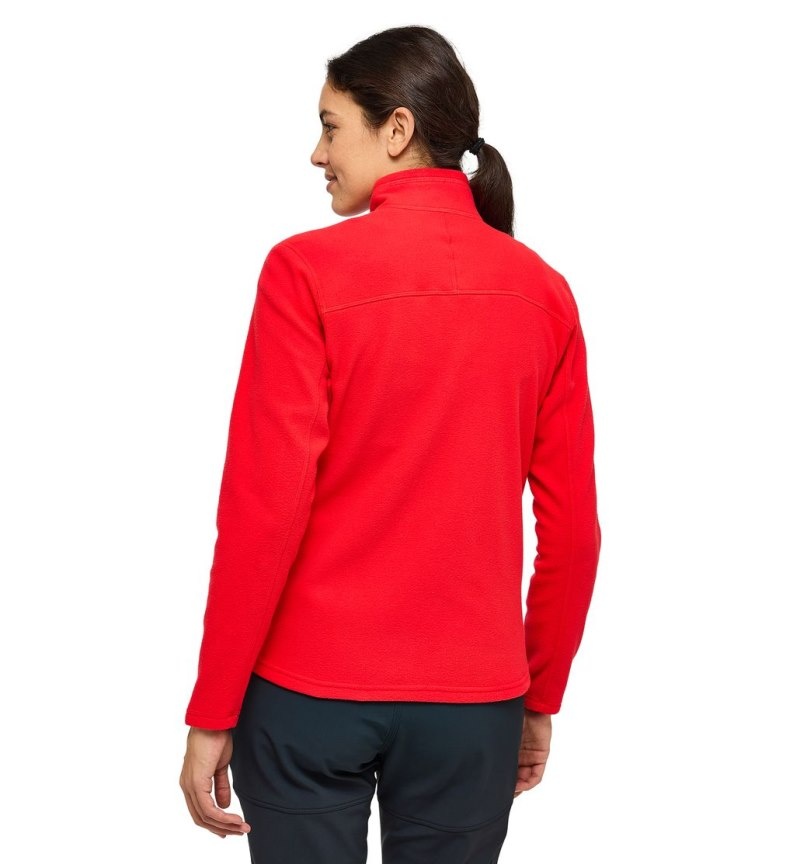 Women's Haglöfs Buteo Mid Jacket Fleece Jackets Red Canada | WJ64-502