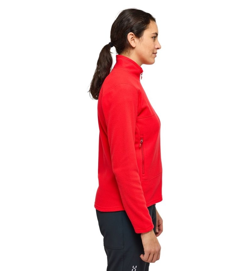 Women's Haglöfs Buteo Mid Jacket Fleece Jackets Red Canada | WJ64-502