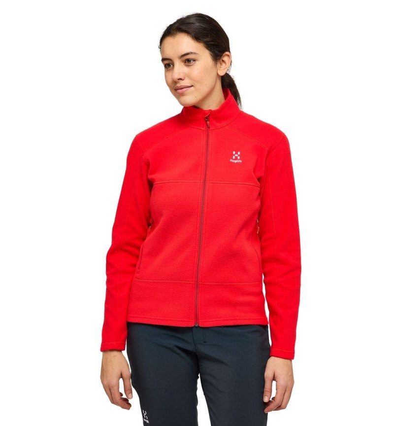 Women\'s Haglöfs Buteo Mid Jacket Fleece Jackets Red Canada | WJ64-502