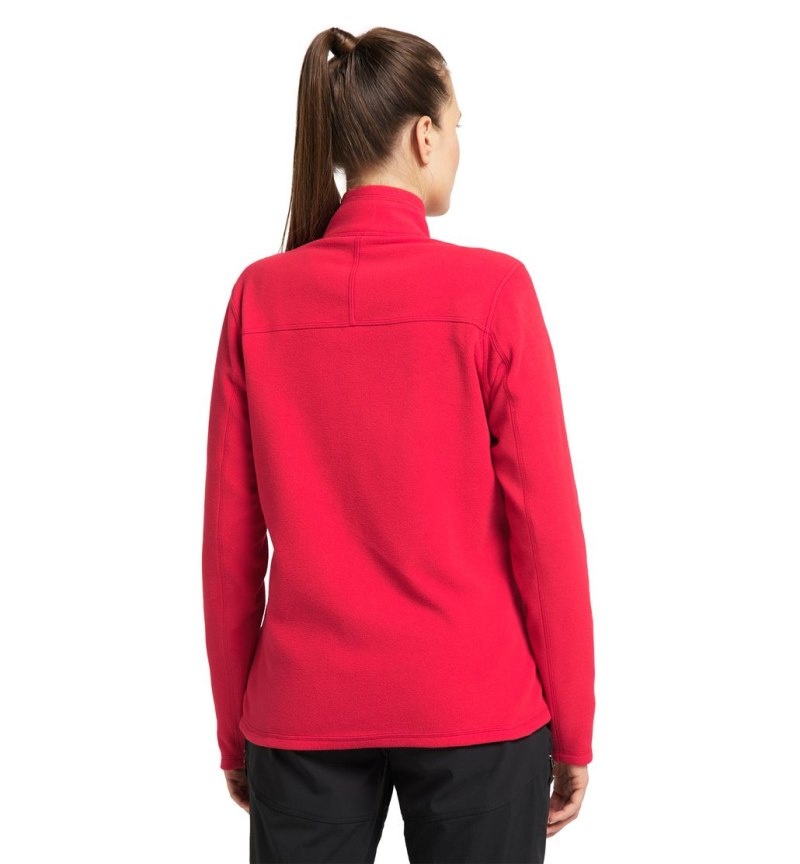 Women's Haglöfs Buteo Mid Jacket Fleece Jackets Red Canada | VD82-379