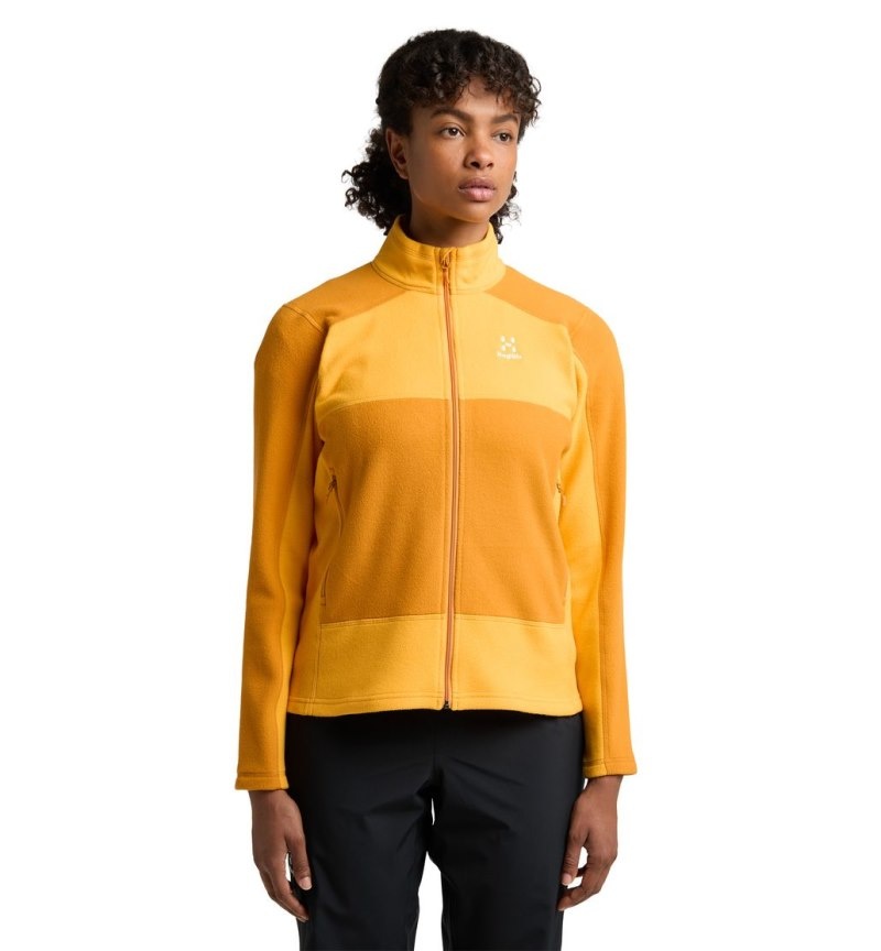 Women's Haglöfs Buteo Mid Jacket Fleece Jackets Yellow / Yellow Canada | PU58-335