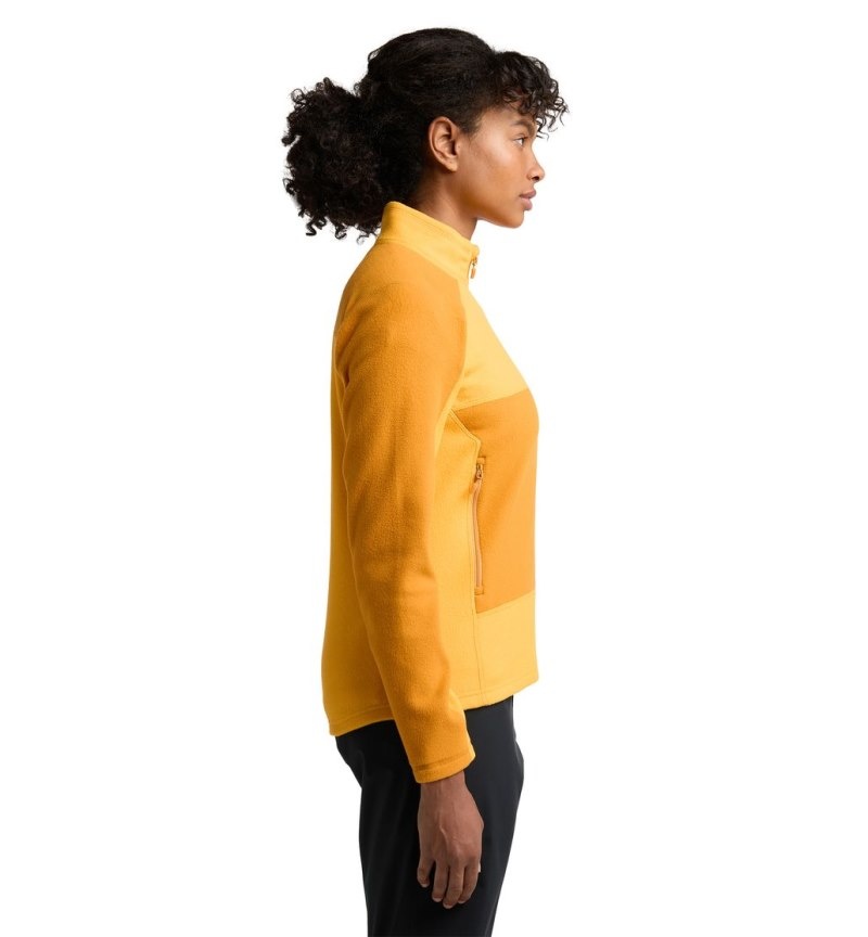 Women's Haglöfs Buteo Mid Jacket Fleece Jackets Yellow / Yellow Canada | PU58-335