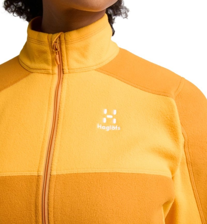 Women's Haglöfs Buteo Mid Jacket Fleece Jackets Yellow / Yellow Canada | PU58-335