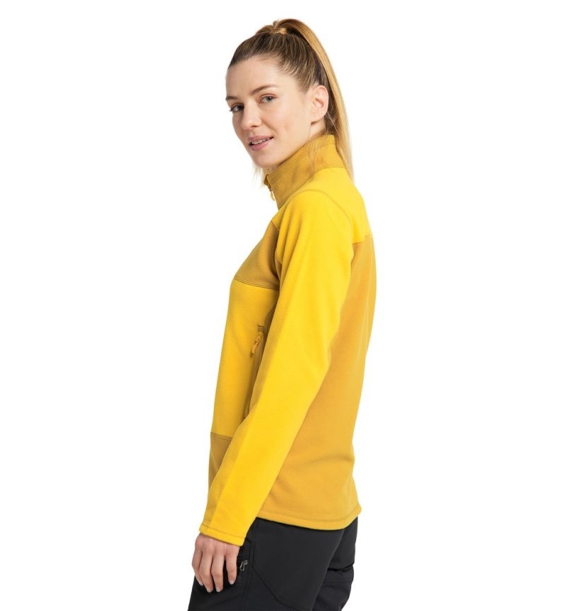 Women's Haglöfs Buteo Mid Jacket Fleece Jackets Yellow / Autumn Leaves Canada | QH72-538