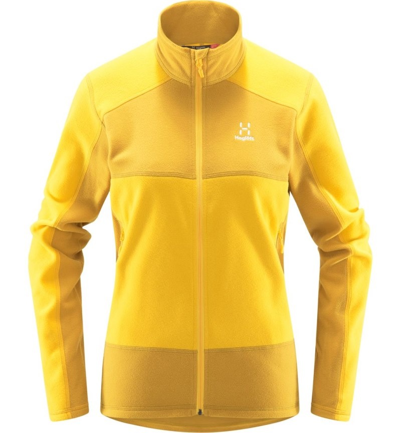 Women's Haglöfs Buteo Mid Jacket Fleece Jackets Yellow / Autumn Leaves Canada | QH72-538