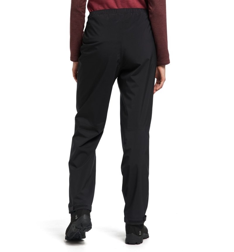 Women's Haglöfs Buteo Pant Waterproof Trousers Black Canada | YK63-801