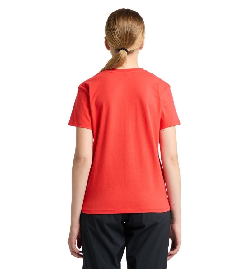 Women's Haglöfs Camp Tee T Shirts Red Canada | NF71-000