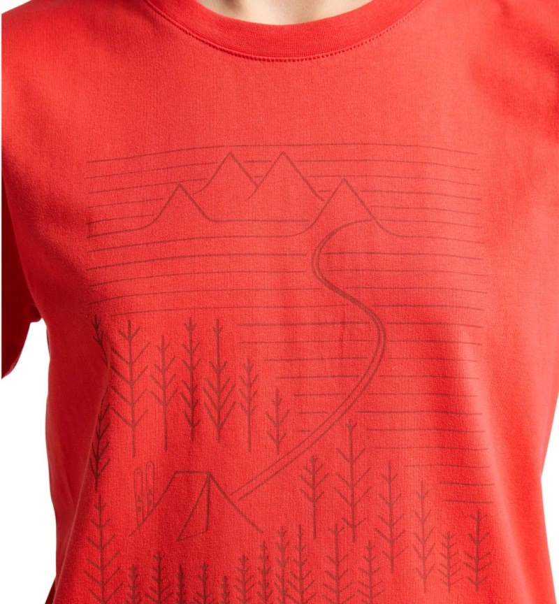 Women's Haglöfs Camp Tee T Shirts Red Canada | NF71-000