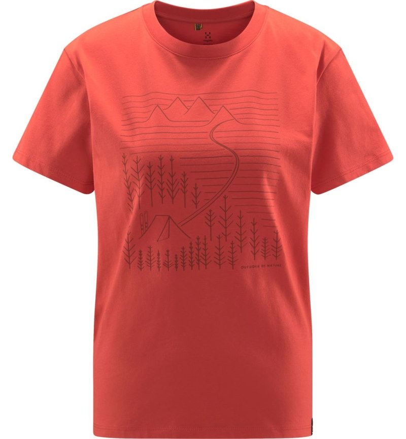 Women's Haglöfs Camp Tee T Shirts Red Canada | NF71-000