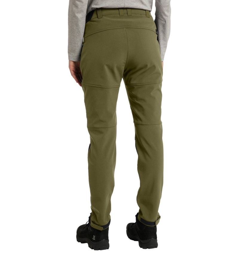 Women's Haglöfs Chilly Softshell Pant Softshell Trousers Olive Green / Black Canada | NW47-321