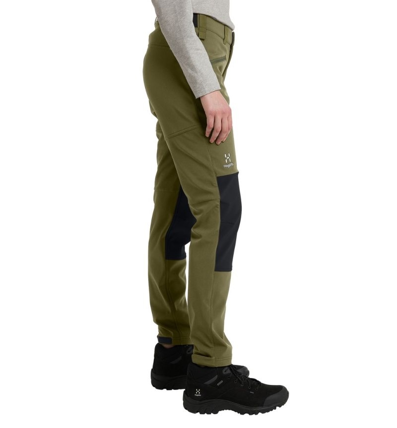 Women's Haglöfs Chilly Softshell Pant Softshell Trousers Olive Green / Black Canada | NW47-321