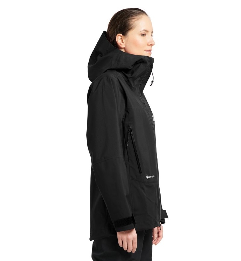 Women's Haglöfs Dalskidan GTX Jacket Windbreaker Black Canada | KN49-021