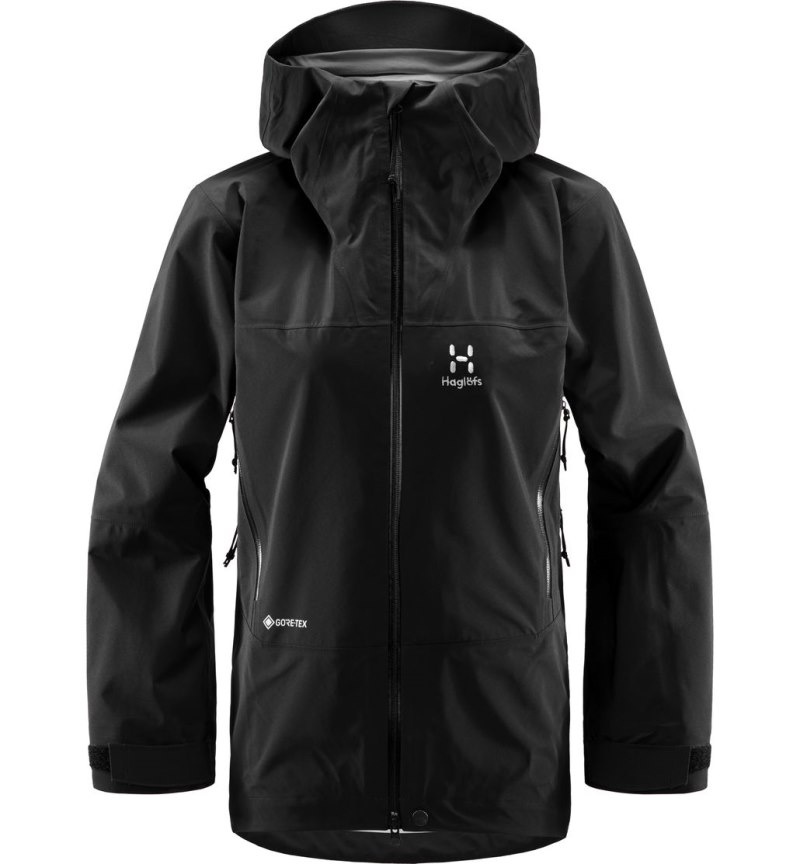 Women's Haglöfs Dalskidan GTX Jacket Windbreaker Black Canada | KN49-021