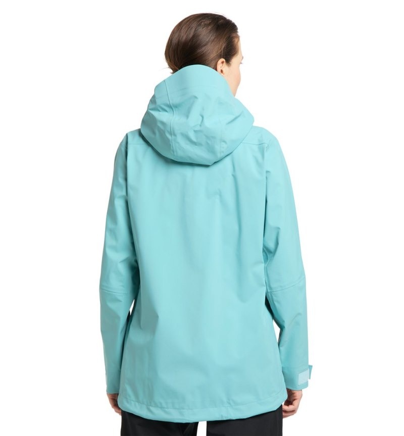 Women's Haglöfs Dalskidan GTX Jacket Windbreaker Green Blue Canada | GO76-649