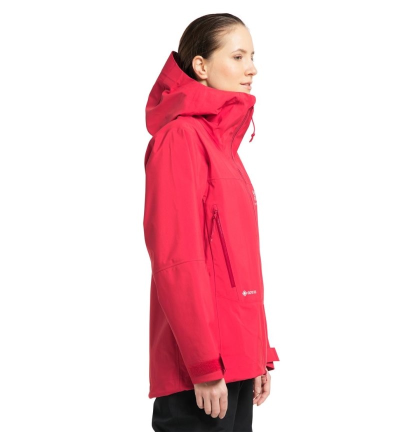 Women's Haglöfs Dalskidan GTX Jacket Windbreaker Red Canada | XC45-746