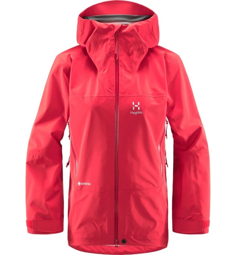 Women's Haglöfs Dalskidan GTX Jacket Windbreaker Red Canada | XC45-746