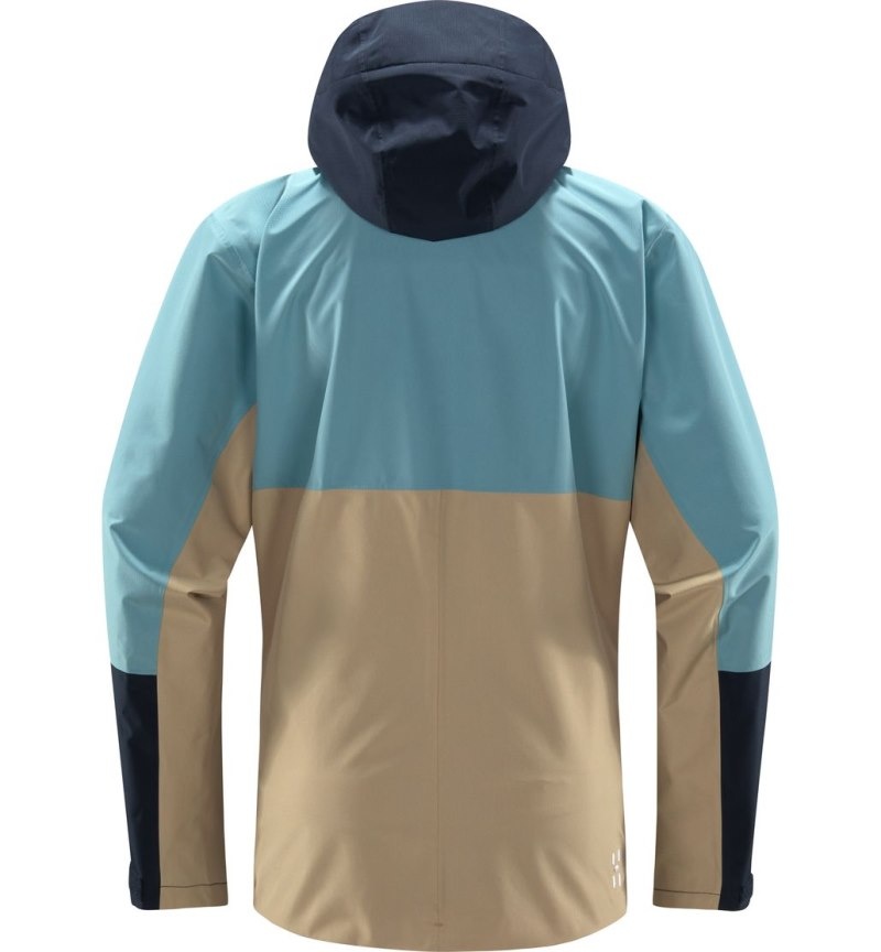 Women's Haglöfs Finch Proof Jacket Windbreaker Beige / Green Blue Canada | XU70-029