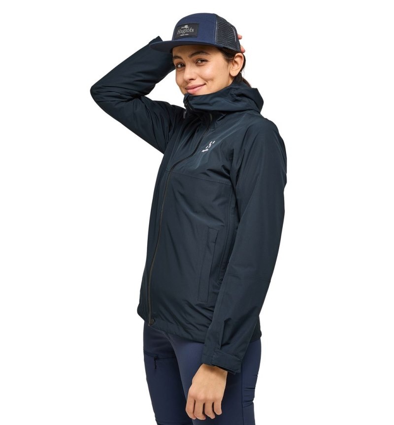 Women's Haglöfs Finch Proof Jacket Windbreaker Black Canada | BP49-517