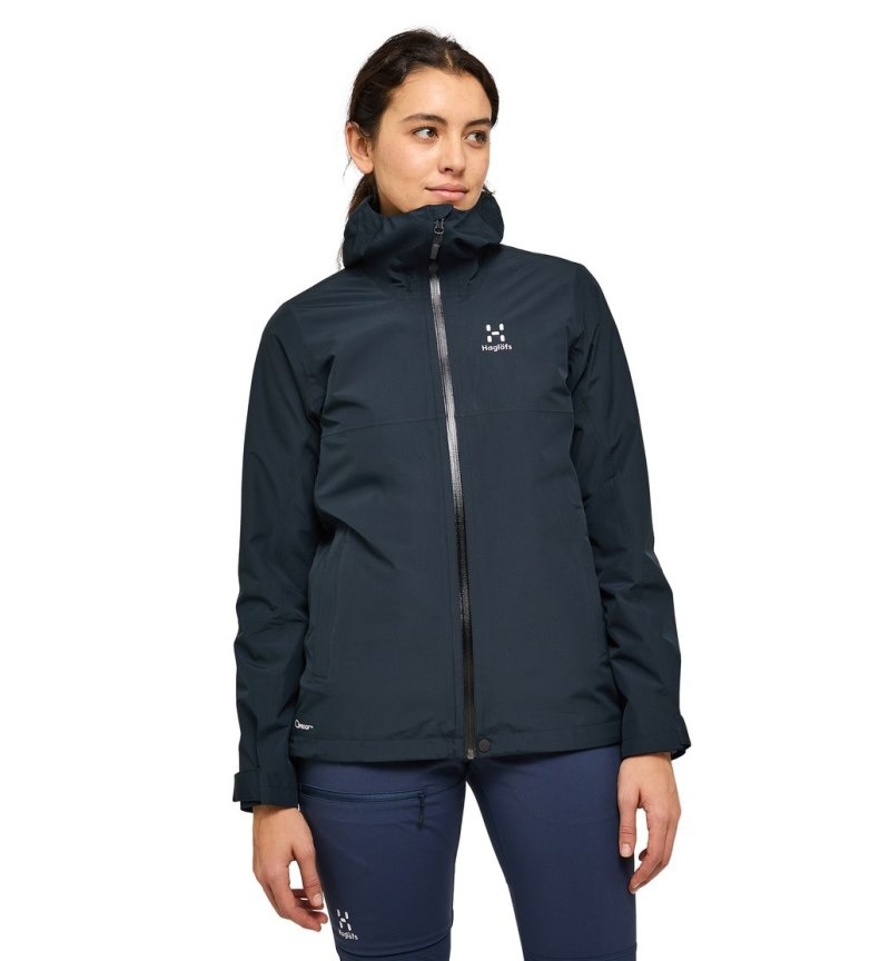 Women\'s Haglöfs Finch Proof Jacket Windbreaker Black Canada | BP49-517