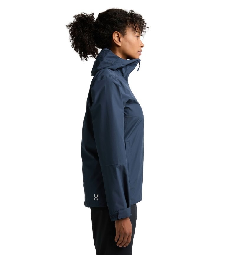 Women's Haglöfs Finch Proof Jacket Windbreaker Blue Canada | AH95-227