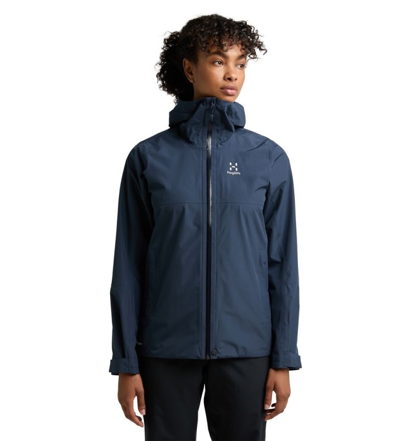 Women\'s Haglöfs Finch Proof Jacket Windbreaker Blue Canada | AH95-227