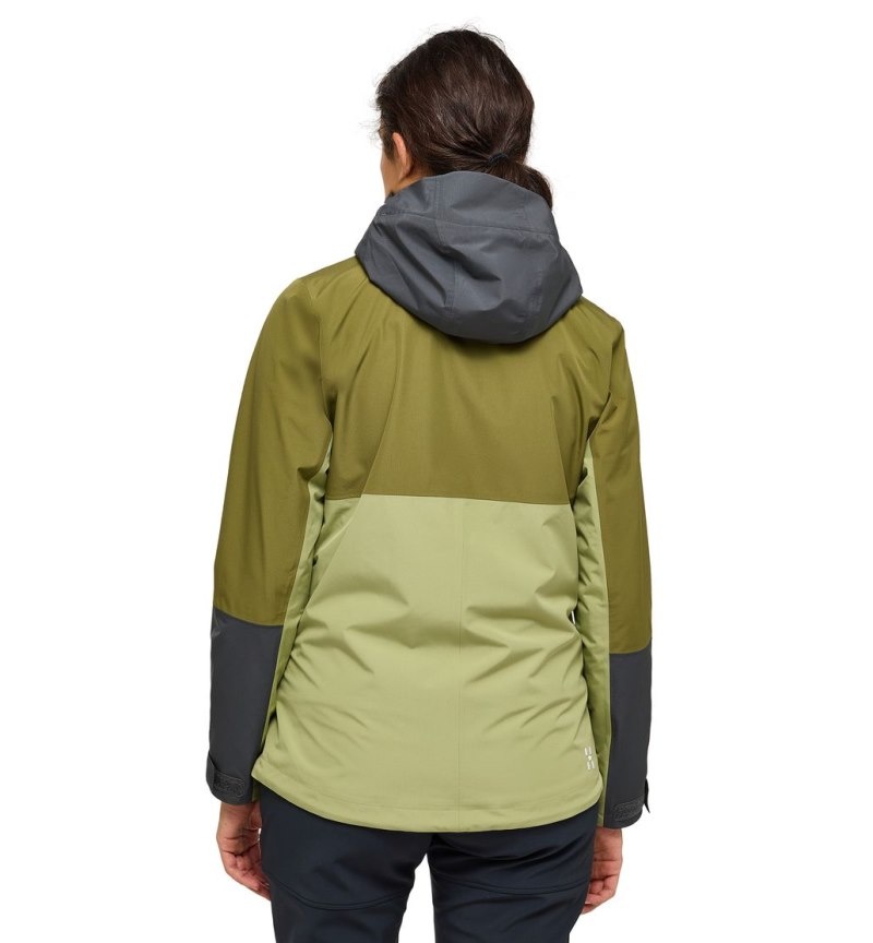 Women's Haglöfs Finch Proof Jacket Windbreaker Green / Olive Green Canada | FV21-120