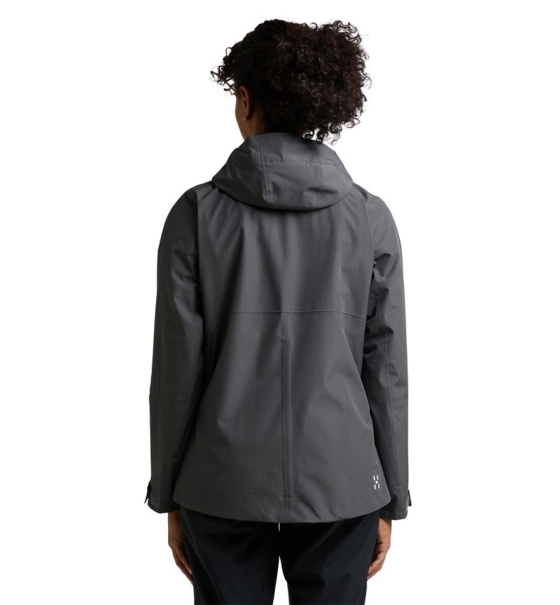 Women's Haglöfs Finch Proof Jacket Windbreaker Magnetite Canada | PT47-003