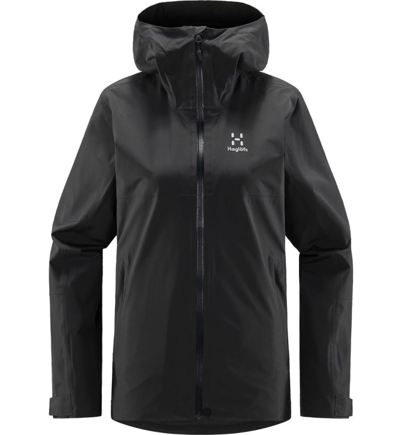 Women's Haglöfs Finch Proof Jacket Windbreaker Magnetite Canada | PT47-003