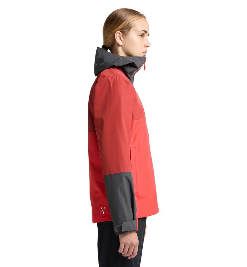 Women's Haglöfs Finch Proof Jacket Windbreaker Red / Corrosion Canada | LM97-455