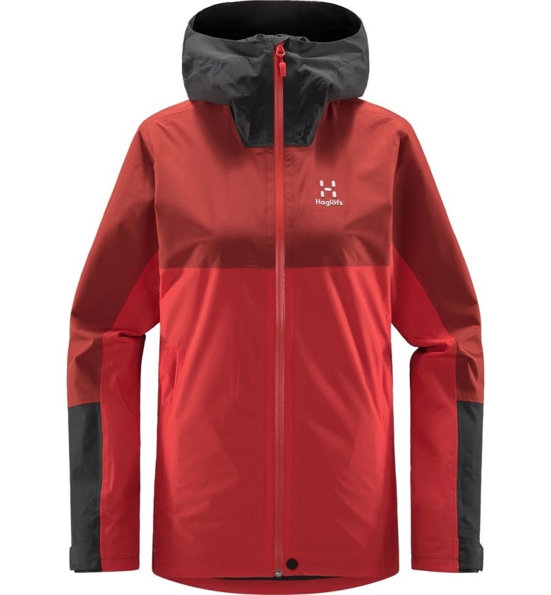 Women's Haglöfs Finch Proof Jacket Windbreaker Red / Corrosion Canada | LM97-455