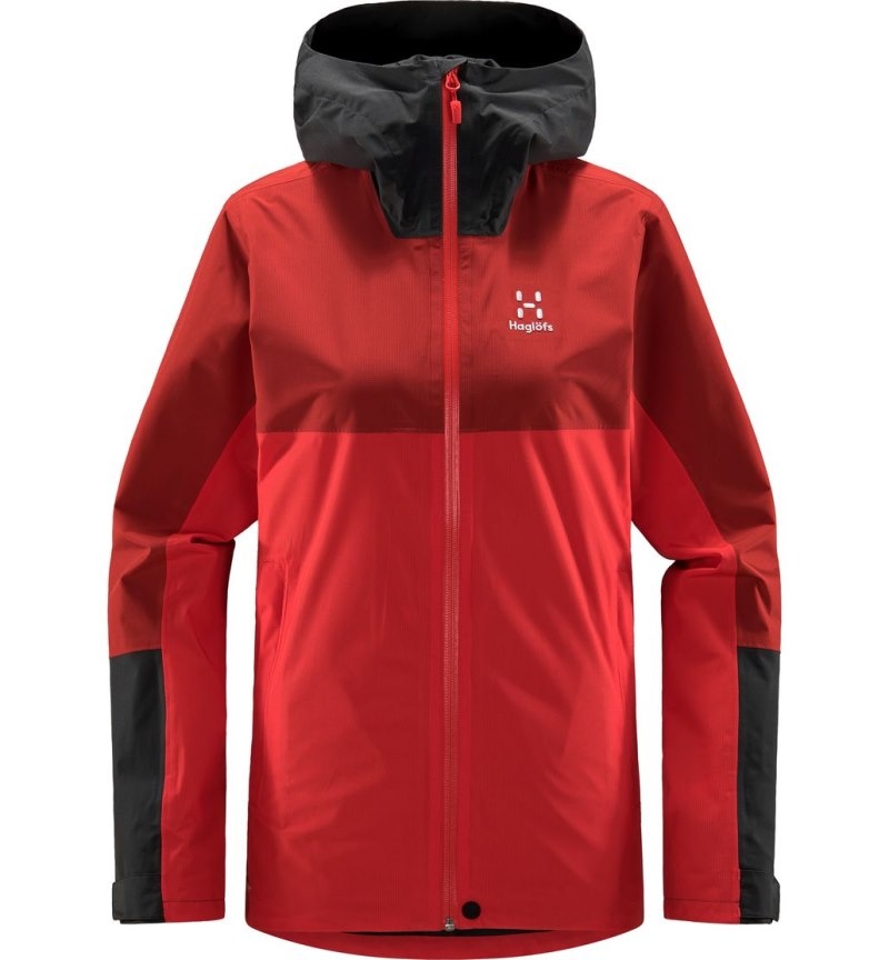 Women's Haglöfs Finch Proof Jacket Windbreaker Red / Corrosion Canada | LM97-455