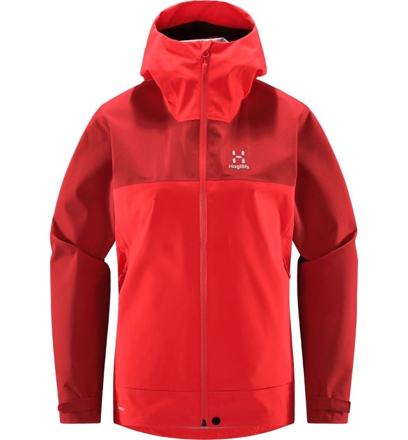 Women's Haglöfs Front Proof Jacket Windbreaker Red / Corrosion Canada | LH87-889