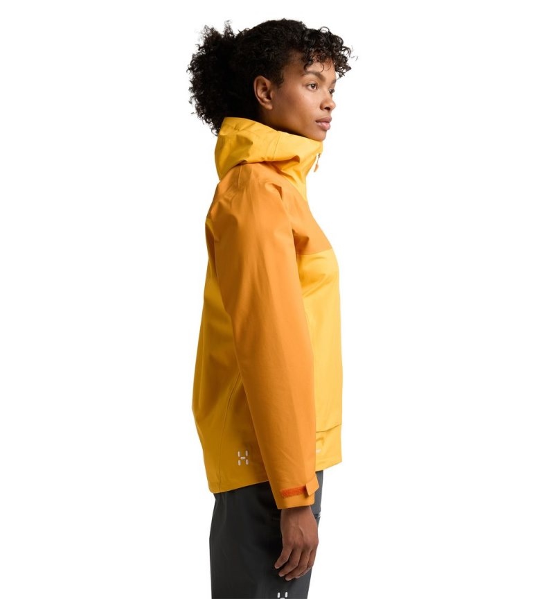 Women's Haglöfs Front Proof Jacket Windbreaker Yellow / Yellow Canada | WH77-868