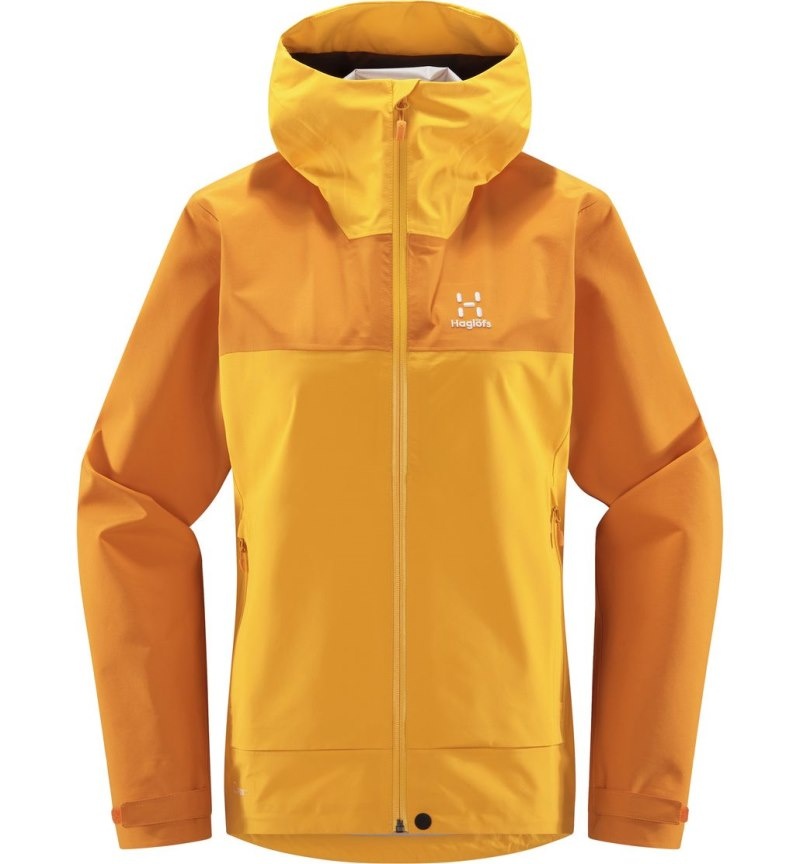 Women's Haglöfs Front Proof Jacket Windbreaker Yellow / Yellow Canada | WH77-868