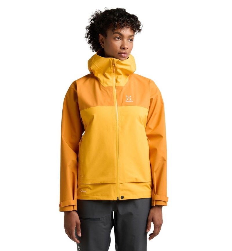 Women\'s Haglöfs Front Proof Jacket Windbreaker Yellow / Yellow Canada | WH77-868