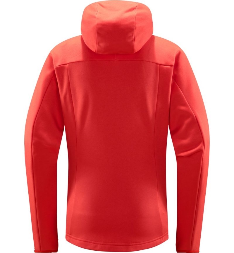 Women's Haglöfs Frost Mid Hood Fleece Jackets Red Canada | LC40-152