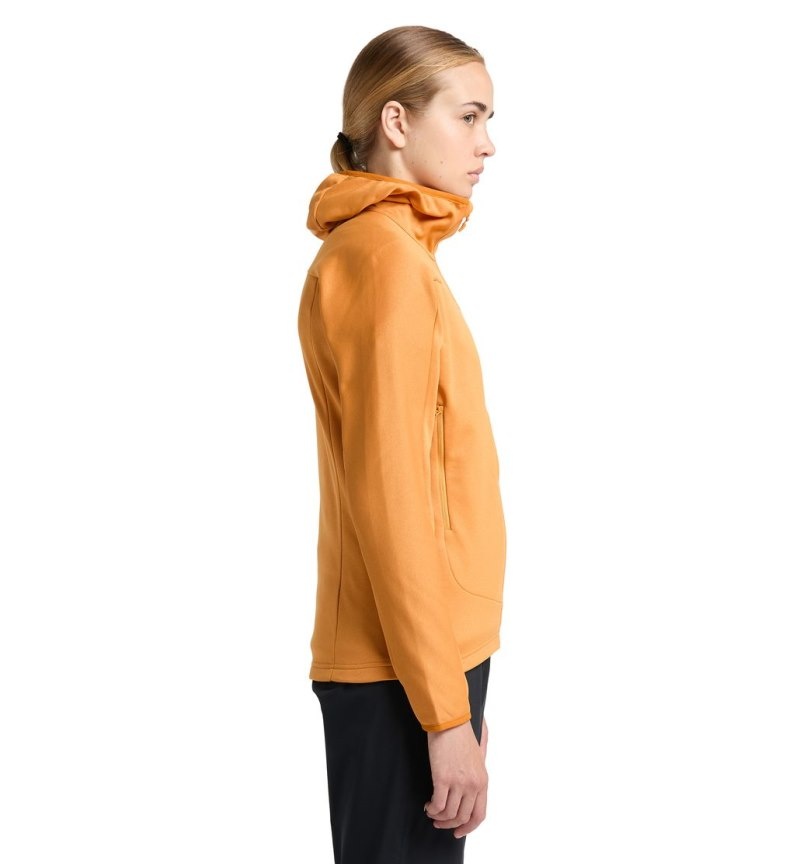 Women's Haglöfs Frost Mid Hood Fleece Jackets Yellow Canada | UJ90-415