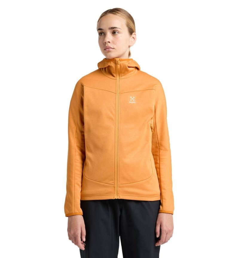 Women\'s Haglöfs Frost Mid Hood Fleece Jackets Yellow Canada | UJ90-415