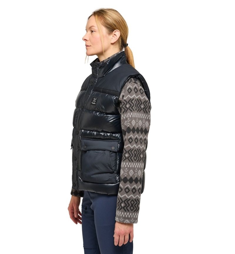 Women's Haglöfs Funäs Down Vest Insulated Jackets Black Canada | YV77-807