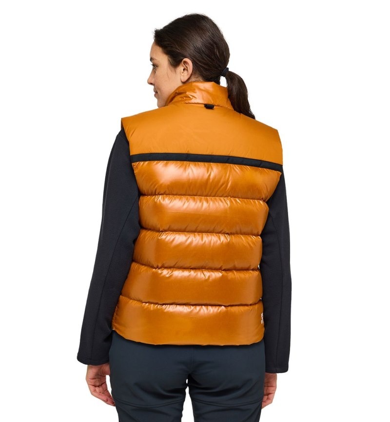 Women's Haglöfs Funäs Down Vest Insulated Jackets Golden Brown Canada | BA28-692