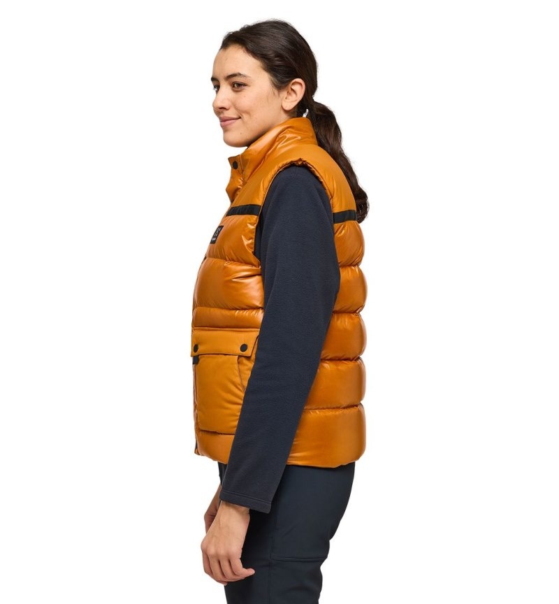 Women's Haglöfs Funäs Down Vest Insulated Jackets Golden Brown Canada | BA28-692