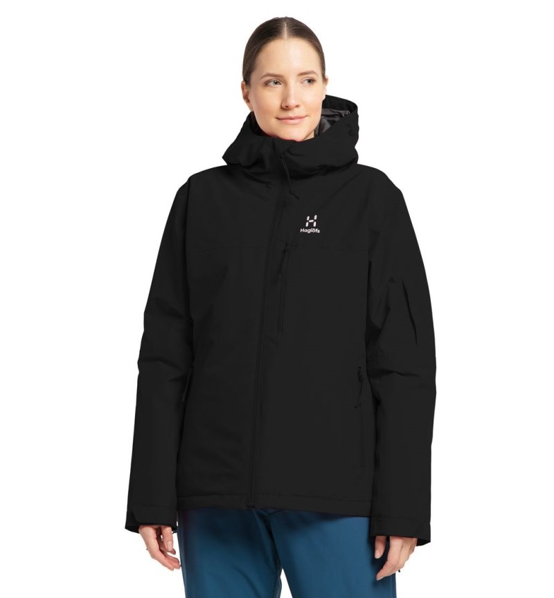 Women\'s Haglöfs Gondol Insulated Jacket Waterproof Jackets & Raincoats Black Canada | VE27-376