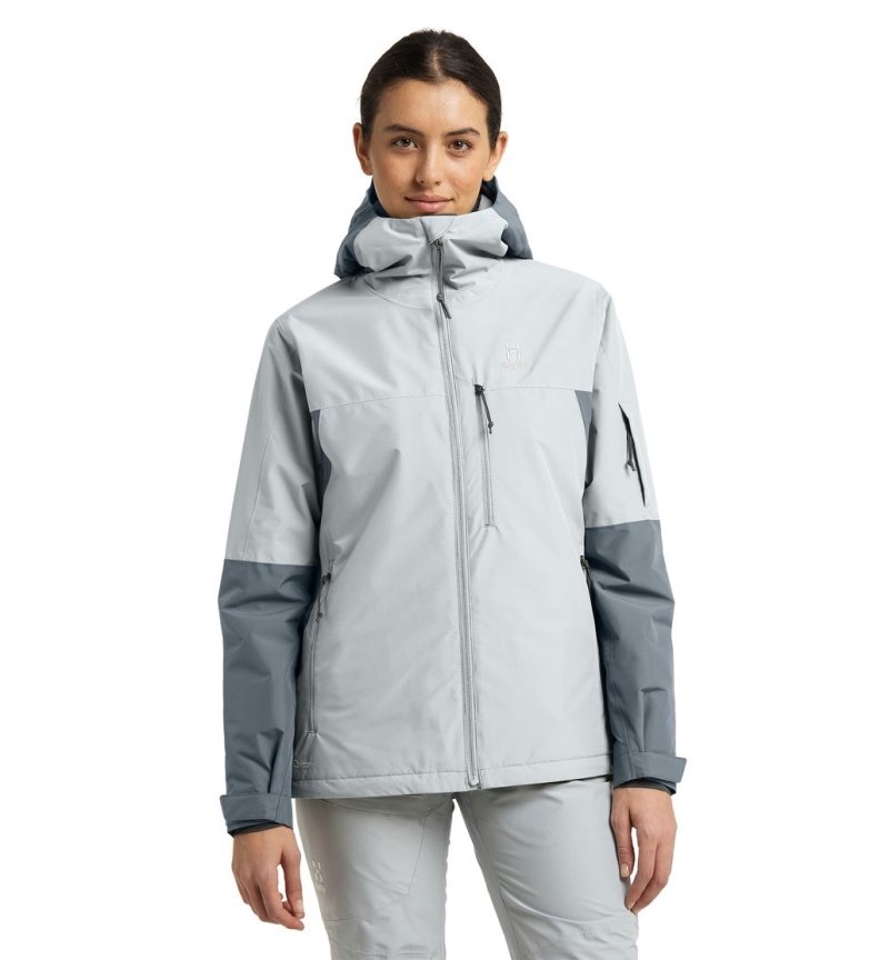 Women\'s Haglöfs Gondol Insulated Jacket Waterproof Jackets & Raincoats Blue / Grey Canada | ZD78-590