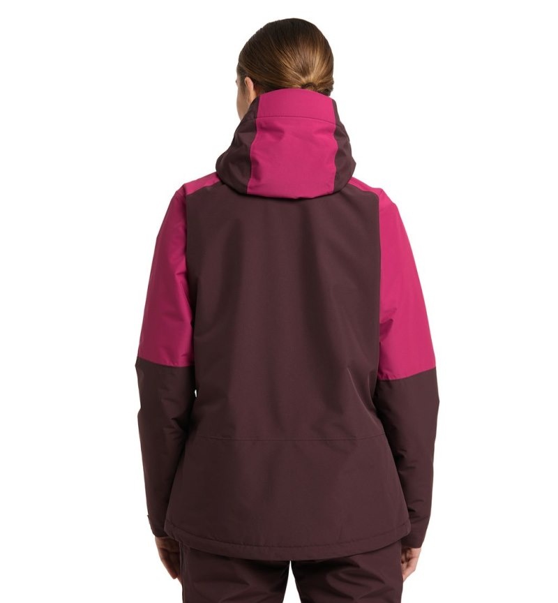 Women's Haglöfs Gondol Insulated Jacket Waterproof Jackets & Raincoats Burgundy Brown / Deep Pink Canada | SB05-480